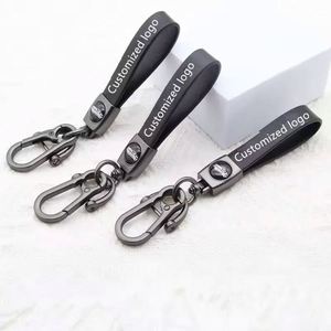 Hot Leather Car Keychain for Car Brands Handmade Premium Metal <b>Key</b> <b>Ring</b> Accessories Customized Logo Present for Man and Woman - Product Image 1