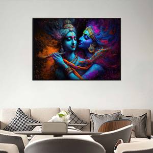 JIEKAI高級インドのヒンドゥー教クリシュナ壁アート写真ポスターヒンドゥー教のアートフレームキャンバスアートプリント絵画 - Product Image 4