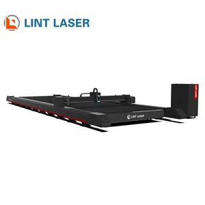Machine de découpe laser de tube de fibre de coupeur de laser de tube de métal de voie au sol à grande échelle 1000w 2000w