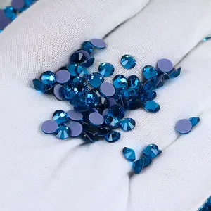 Mixed Colors Hotfix Rhinestones Blue Zircon Flatback Iron On Glass Stones For DIY Decoration