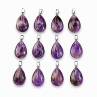 Améthyste naturelle pendentif en forme de larme cristal brut goutte d'eau breloque pierre de guérison pour la fabrication de bijoux collier
