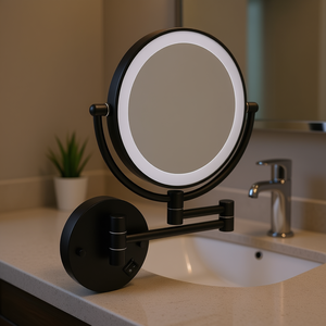 Espejo de Maquillaje Redondo Db de 8 Pulgadas con LED, Doble Cara, Montaje en Pared, Aumento 1X 3X, Marco Metálico, Espejo de Vanidad para Belleza - Product Image 2