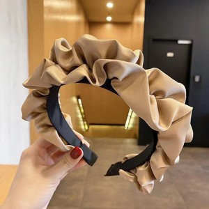 Grand <span class=keywords><strong>bandeau</strong></span> plissé accessoires pour cheveux à large bord pour femmes laver le visage accessoires pour cheveux rétro senior <span class=keywords><strong>bandeau</strong></span> à fleurs - Product Image 5