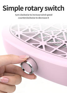 Aspirador de Polvo para Uñas con Fuerte Succión, Base Antideslizante, Filtro Lavable, 2 Colores, Control de Velocidad Rotatoria para Técnicos Profesionales - Product Image 4