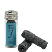 Hilo Dental de Carbón de Bambú Ecológico y Biodegradable con Botella de Vidrio Recargable