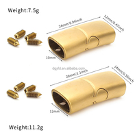 Fermoir magnétique brillant et mat en gros avec vis, compatible avec les connecteurs de bracelet en cuir plat de 10 mm et 12 mm pour la fabrication de bijoux DIY