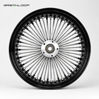 Set Roda Motor Greenloop Premium Custom Fat Spoke 16 18 19 21 23 Inch Chrome Black Rims untuk Modifikasi Cruiser Mewah