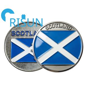 Pièce commémorative souvenir écossaise en métal personnalisée en gros avec carte sur le côté inversé, design écossais - Product Image 3