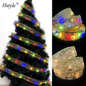Lampu Natal Peri Pita Lampu Natal Dioperasikan Baterai Lampu Tali untuk Pohon Natal Dekorasi Pesta Xmas HS1230 - Product Image 1