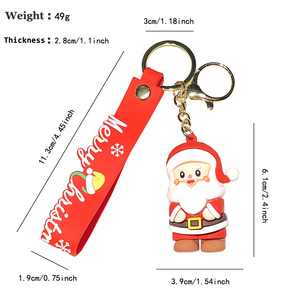 Thiết Kế Mới 3D PVC Cao Su Pha Lê Keychain Santa Claus Giáng Sinh Người Tuyết Cây Hươu Mặt Dây Chuyền In Offset Quà Tặng Kỳ Nghỉ - Product Image 4