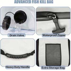 Sac de pêche personnalisé avec logo, grande capacité, imperméable, pour le transport de fruits de mer, avec bandoulière, sac en PVC léger - Product Image 4