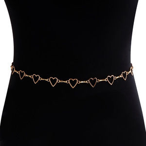 2025 bijoux 18K plaqué or en acier inoxydable taille chaîne délicate mignon <span class=keywords><strong>creux</strong></span> coeur tour de cou fille taille chaîne - Product Image 5