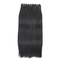 Cheveux humains vietnamiens bruts lisses, lots de mèches à bande rose, double trame, à coudre, vente en gros