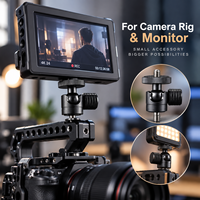 Adaptateur mini rotule en alliage d'aluminium CNC avec vis en acier inoxydable 1/4"-20 pour moniteur d'appareil photo, caméra d'action, support de trépied