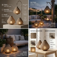 Lampe solaire de jardin extérieure de style moderne, étanche IP65, lampe décorative pour terrasses et villas