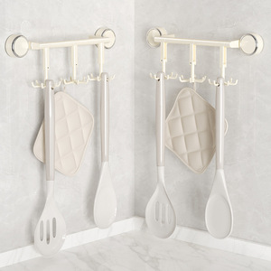 Suction Cup Hook Wall Mounted Storage Rack 360 Degree Rotating Punch Free Kitchen Bathroom Organizer - Product Image 4
