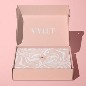 Wholesale Corrugated Cardboard Clothes Mailing <b>Box</b> Custom logo pink Kraft Paper Shipping Mailer <b>Box</b> - Product Image 6