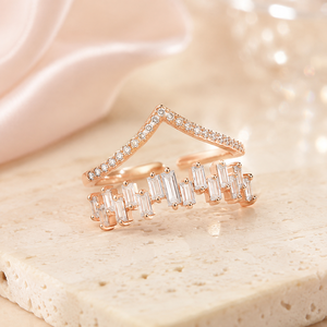 Anello a doppio strato a forma di V in stile coreano per gioielli da dito alla moda da donna - Product Image 3
