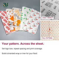 Bedruckte Fettabweisende Papierbögen mit Logo für Burger-, Sandwich-, Bäckerei-, Feinkost- und Lebensmittelkorb-Einlagen