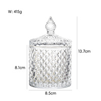 Fabricant de pots en verre de luxe aux couleurs personnalisées, pots en verre de style européen avec couvercles, pots de rangement en verre cosmétique pour la maison et les restaurants