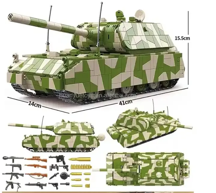 World War II Military Series German Rat Track Heavy Tank Model Brick Building Toy for Children Boys Gift