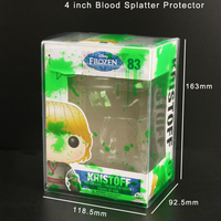 Boîte de protection en plastique transparent Baili Funko Pop Toys Protector 4 pouces, éclaboussures de sang vert, 0,45 mm, boîte en acétate, boîte de présentation en PET