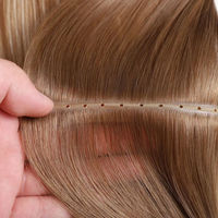 Extensions de cheveux humains Remy de qualité salon supérieure, trame papillon sans couture, trame à micro-perles invisible, double tirage