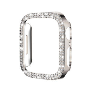Pare-chocs de luxe à double diamant pour <span class=keywords><strong>Apple</strong></span> <span class=keywords><strong>Watch</strong></span> Series 10 8 <span class=keywords><strong>7</strong></span> 6 5 4 Bling avec <span class=keywords><strong>coque</strong></span> en verre trempé 41mm 44mm 45mm 49mm - Product Image 5