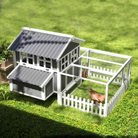 Poulailler en bois de sapin massif pour l'extérieur, avec nichoir, toit imperméable, cage à volailles pour la ferme ou le jardin