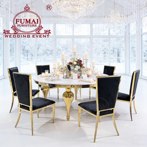 Mesa de comedor redonda de MDF para 8 o 10 personas, juego de mesa grande para banquetes, muebles modernos para cocina del hogar - Product Image 3