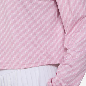 Sublimación personalizada Quater ZipPolyester Spandex Tela suave Impreso Technics Diseño libre Mujeres Upf 50 Golf Pullover Hood - Product Image 3