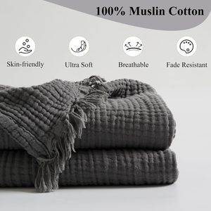 Vente <span class=keywords><strong>chaude</strong></span> 100% pur coton respirant et léger canapé-<span class=keywords><strong>lit</strong></span> familial adapté aux couvertures toutes saisons 4 couches - Product Image 3