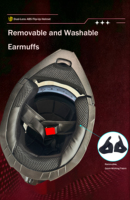 Casque de moto modulaire YM à double visière relevable, casque de sécurité tout-terrain certifié DOT en ABS avec Bluetooth