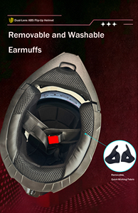 <span class=keywords><strong>Casque</strong></span> de moto modulaire YM à double visière relevable, <span class=keywords><strong>casque</strong></span> de sécurité tout-terrain certifié DOT en ABS avec Bluetooth - Product Image 6