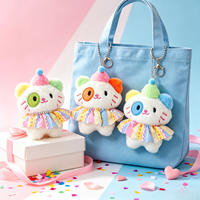 OEM ODM Personnalisé Adorable Chaton Clown aux Yeux Étranges de Cirque, Breloque en Peluche, Pendentif de Sac, Porte-clés, Accessoire de Poupée, Vente en Gros