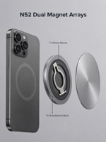 Support de téléphone magnétique double face personnalisé OEM/ODM avec logo, boucle de maintien rotative à 360° en ABS ultra-fin pour doigt