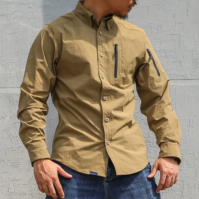 Emersongear Style Cargo Combat Man Solid Shirt Tactical Mens Long Sleeve Shirt For Outdoor