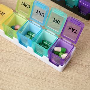 กล่องยาพกพาแบบพลาสติก PP สีสันสดใส เป็นมิตรกับสิ่งแวดล้อม พร้อมช่องเก็บแยกอิสระสำหรับยาจำเป็นสำหรับหนึ่งสัปดาห์ - Product Image 2