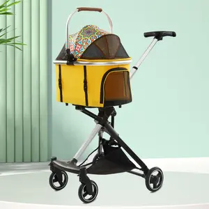 Hot Sale Small Luxury Foldable Detachable Pet Stroller With Detachable Cradle