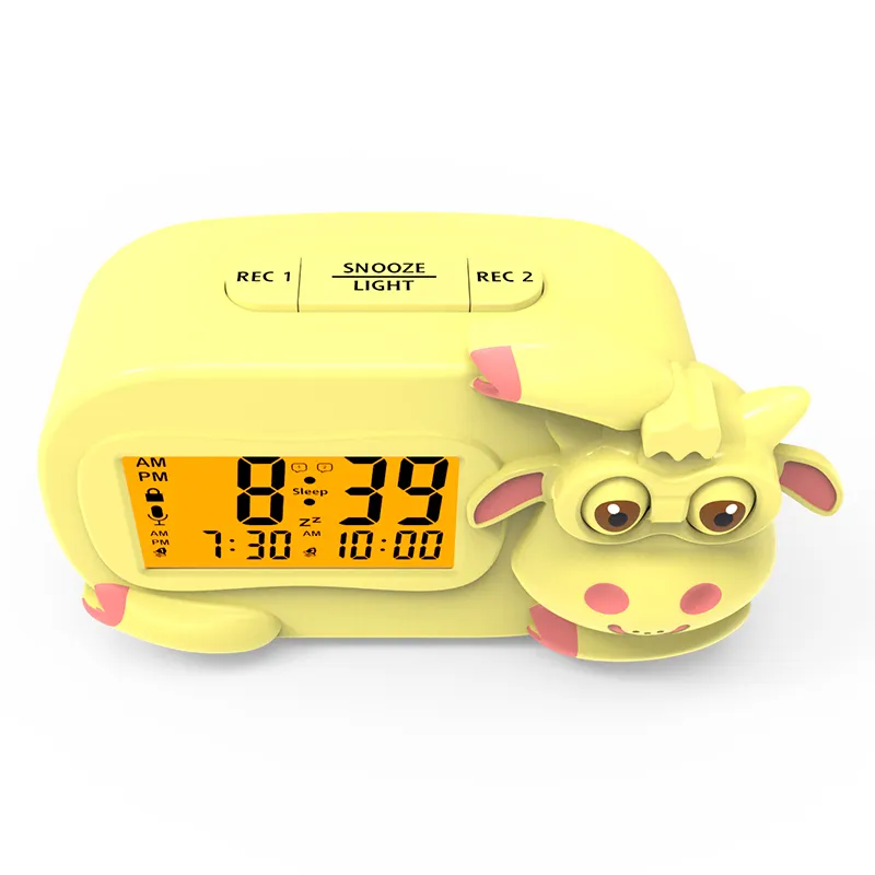 Kids Alarm Clock Toddler Alarm Clock Children'S Sleep Trainer Yellow With Lcd Night Lights Sleep Sound Machine