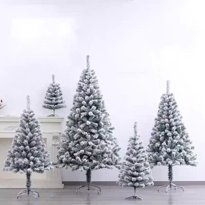Vente Flash : Sapin de Noël Artificiel Blanc de Haute Qualité, Écologique, avec Neige Artificielle, en PVC Vert, Vente en Gros - Product Image 1