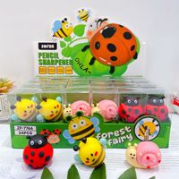 Nouvel effaceur de crayons mécanique au design abeille, coccinelle et escargot – Adorable motif en silicone de dessin animé pour étudiants