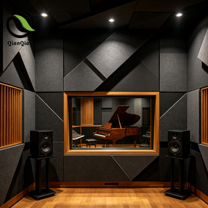 Panel Acústico Profesional Moderno para Estudio <span class=keywords><strong>de</strong></span> Grabación, Panel <span class=keywords><strong>de</strong></span> PET Grande <span class=keywords><strong>de</strong></span> 1220x2440mm, NRC 0.90, STC 32, Ignífugo e Insonorizante - Product Image 3