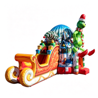 Jouets gonflables d'extérieur, combo luge et igloo pour les fêtes sur le thème de Noël