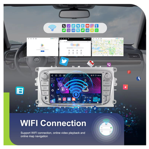 Autoradio Android Podofo 7'' 4+64 Go avec CarPlay/Android Auto sans fil, navigation GPS, WIFI pour Ford Focus S-Max Mondeo Galaxy C-Max - Product Image 3