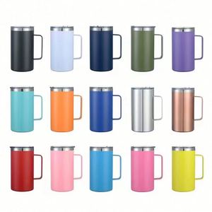 Mug à café de 24 oz en acier inoxydable à double paroi isolé sous vide avec poignée et couvercle - Product Image 5