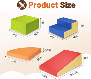 Blocs d'escalade modulaires en mousse pour bébés et enfants, design moderne, ensemble de blocs de construction souples multifonctionnels - Product Image 6