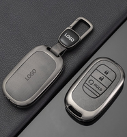 Logo personnalisé, mode, luxe, alliage de zinc métallique, housse de clé de voiture en métal, accessoires pour Honda CRV HRV 2021 Accord Crosstour