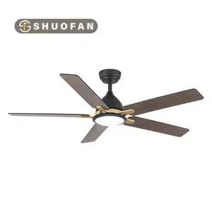 Vente en gros d'usine ventilateur de plafond lumière 35W ventilateurs de plafond fantaisie lampe avec télécommande chambre éclairage décoratif ventilateur de plafond