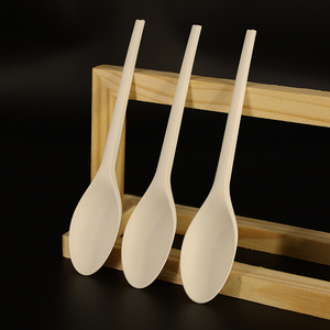 Cuillères longues jetables compostables en CPLA, cuillères en plastique biodégradable CPLA pour thé au lait, desserts à emporter - Product Image 1